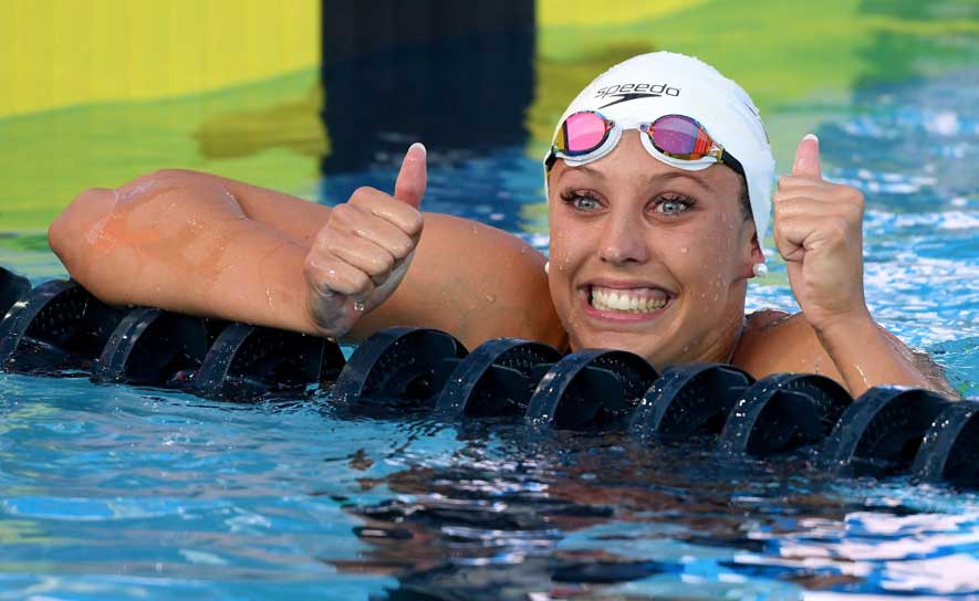 Kathleen Baker Celebrating - 2018 Nationals