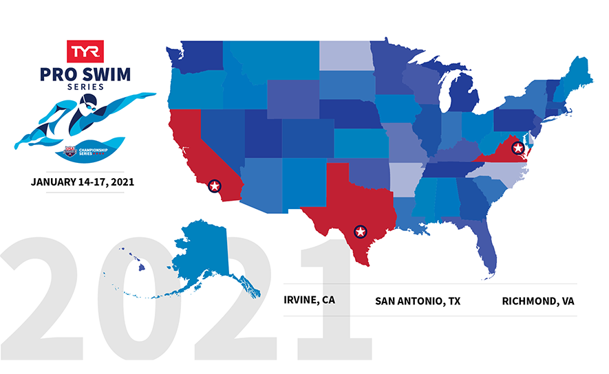 January 2021 TYR Pro Swim Series Event Map