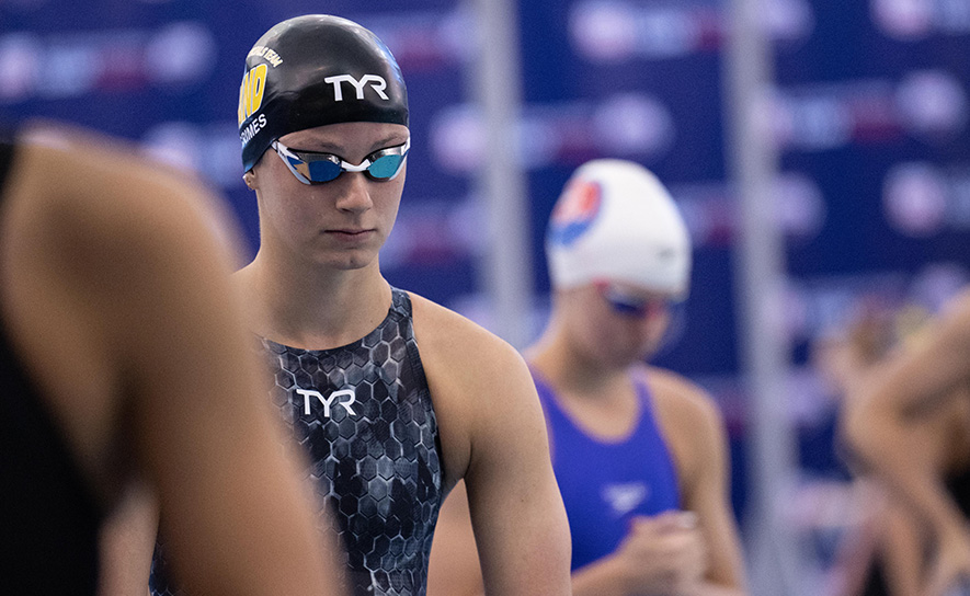 Katie Grimes Before Race - 2022 TYR Pro Swim Series Mission Viejo