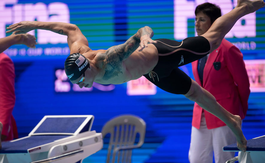 Caeleb Dressel Race Start 100 Freestyle - 2019 Worlds