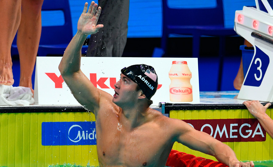 Nathan Adrian Celebrating - 2017 Worlds