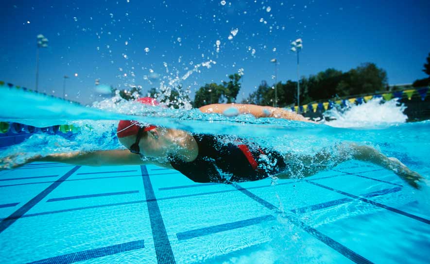 Female Freestyle Swimmer Outdoors