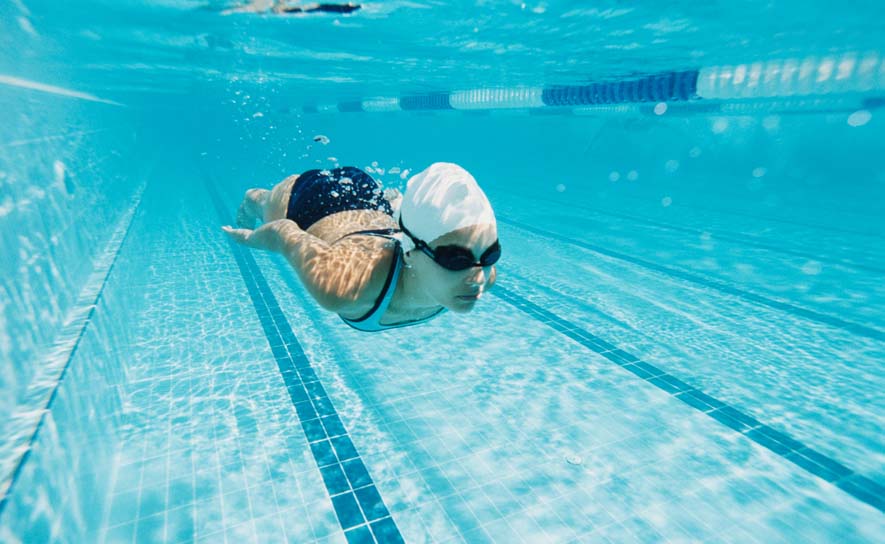 Female Swimmer Underwater