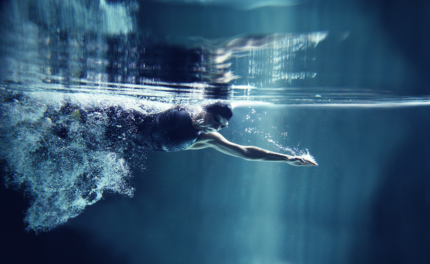 Freestyle Swimmer Underwater