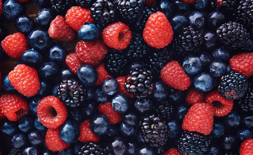 Blackberries, Blueberries, and Raspberries