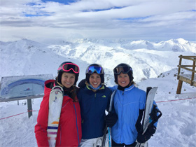 Andrea Taylor and friends skiing Andie Taylor Skiiing with friends