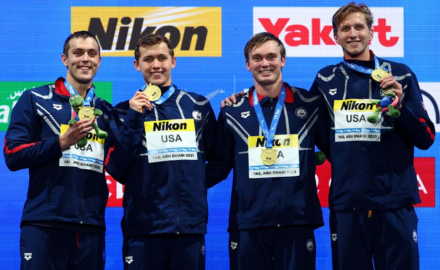 Curzan, Men's 4x200 Freestyle Relay Shatter American Records