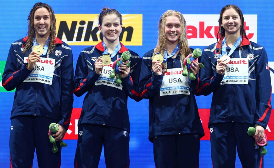 U.S. Women Win Gold on First Day of 2021 FINA World Championships (25m)