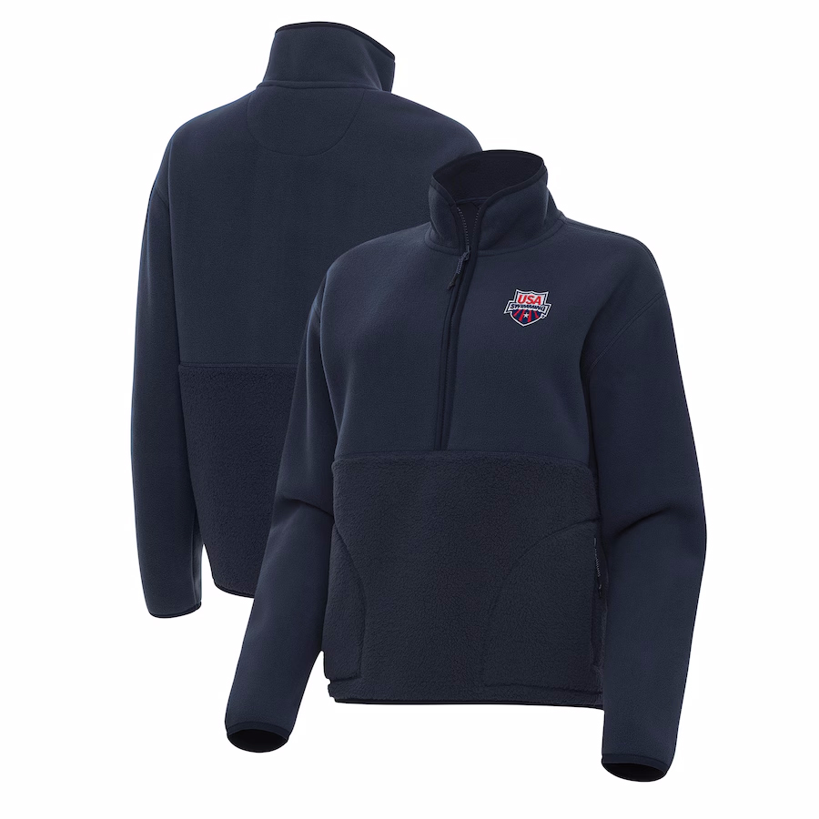 Show off your love for your country's elite athletes with this USA Swimming Figure Half-Zip Pullover Jacket. Its striking embroidered graphics will display your red, white and blue spirit wherever you go. With comfort and versatility in mind, this Antigua gear is the ultimate USA Swimming team addition to your wardrobe.|https://fanshop.usaswimming.org/womens-antigua-navy-usa-swimming-figure-half-zip-pullover-jacket/p-460079775661146433+z-92-697357512?_ref=p-GALP:m-GRID:i-r6c0:po-18|0|cal7