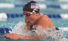 Anita Nall competes for the United States