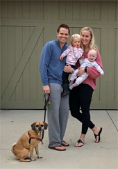 Jessica Hardy and family with dog